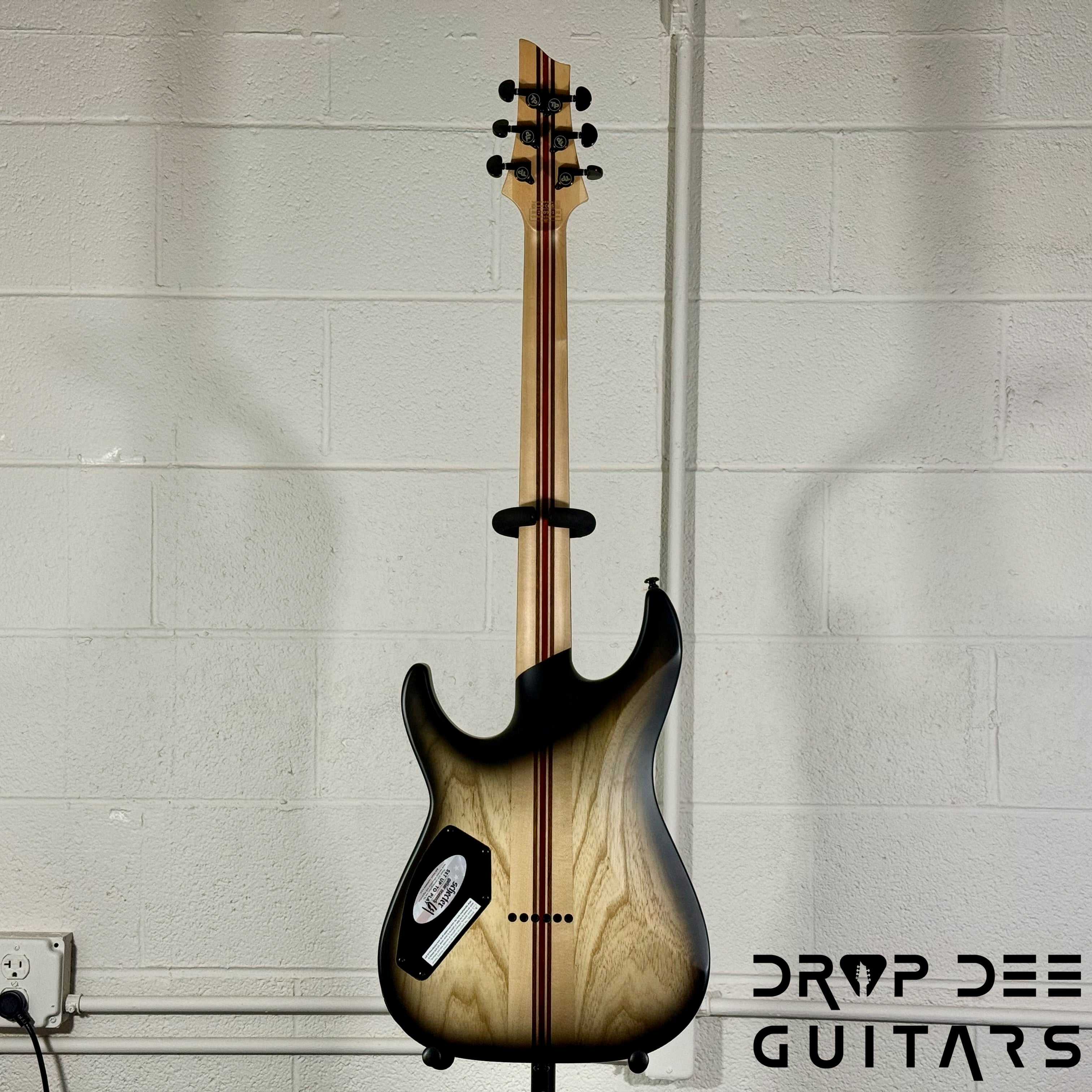 Schecter Diamond Series C-1 Pale Moon Electric Guitar - Natural Satin with Black Burst