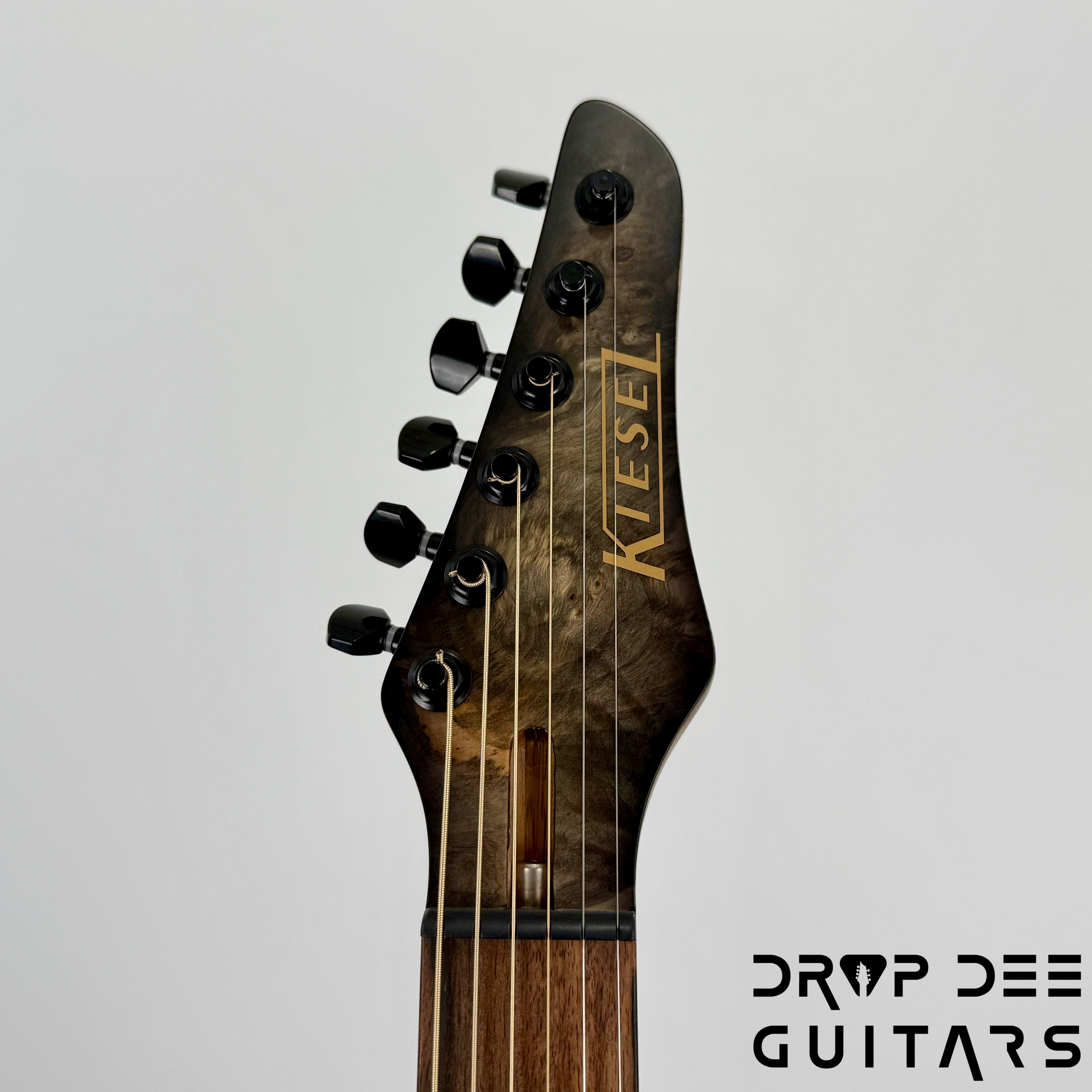 Kiesel A2 Semi-Hollow Acoustic 6 Electric Guitar w/ Soft Case - Trans Blackburst Edge