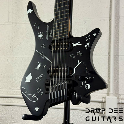 Strandberg Boden Standard NX 6 Plini Edition Mirage Multiscale Headless Electric Guitar w/ Bag - Black Granite Satin Acrylic with custom Plini Mirage glow-in-the-dark graphics