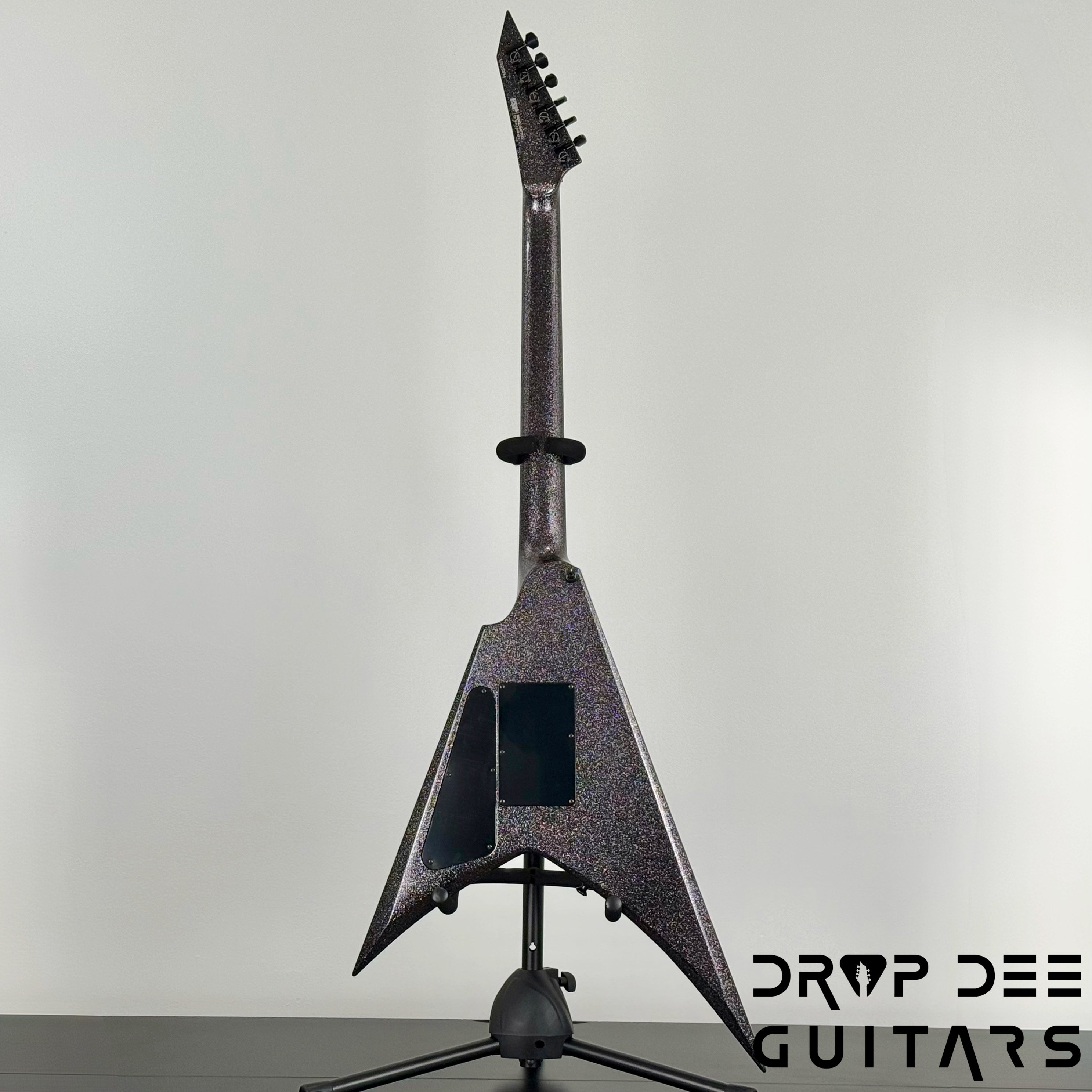 ESP USA V-II FR Electric Guitar w/ Case - Black Sparkle