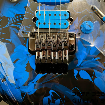 Ibanez Premium JEM77P Steve Vai Signature Electric Guitar w/ Bag - Blue Floral Pattern