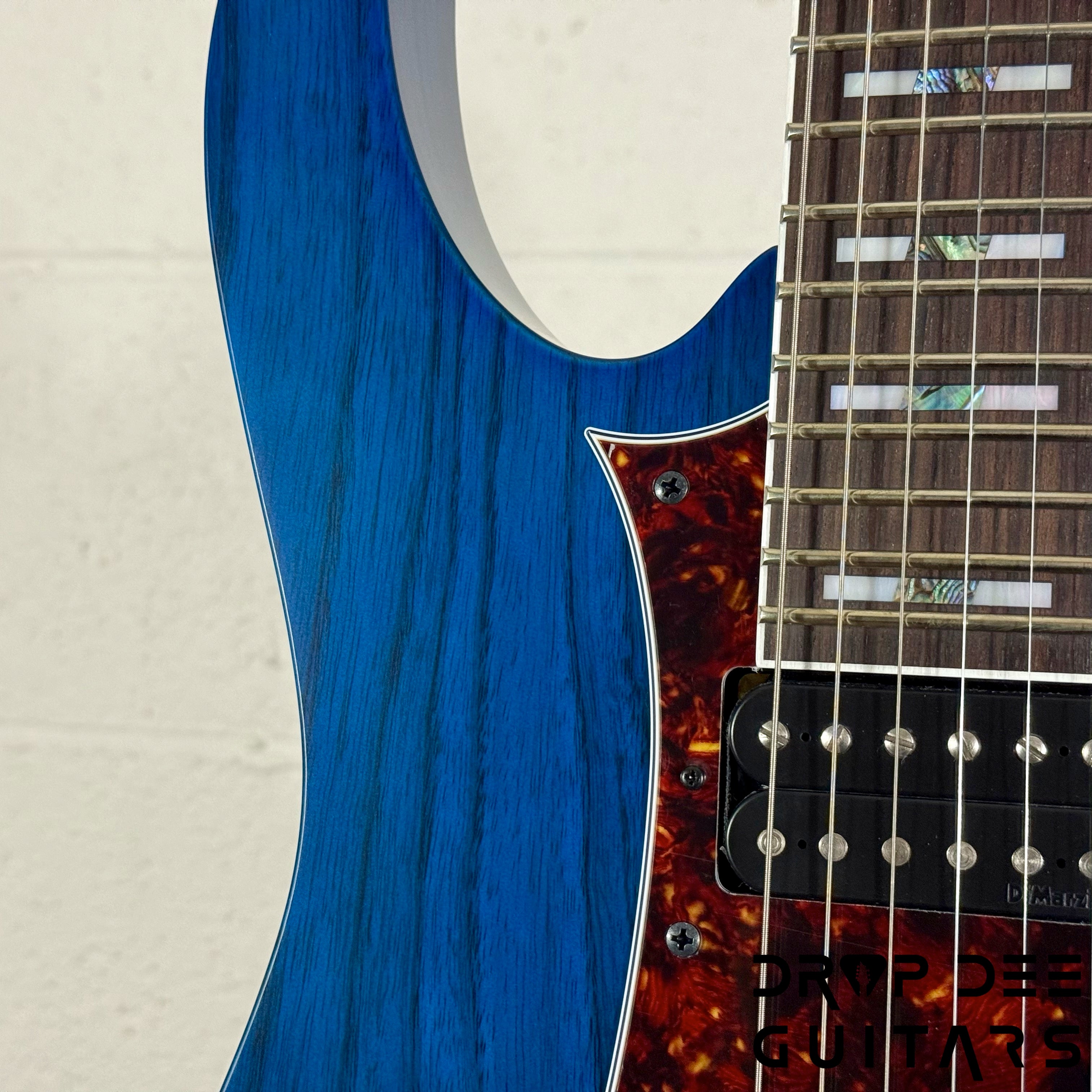 Ibanez Prestige RG653DX Electric Guitar w/ Case - Transparent Deep Blue Flat