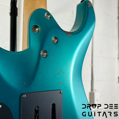 Mayones Aquila Aged V24 S 6 Electric Guitar w/ Case - Monolith Metallic Neon Green Nitro (Aged)