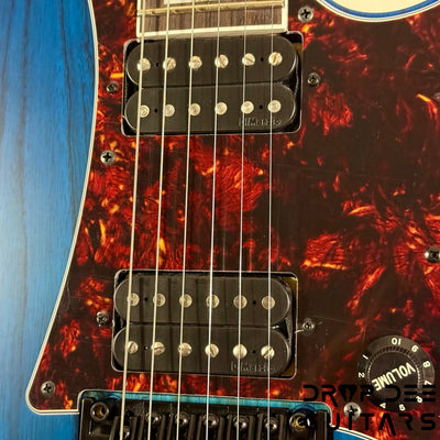Ibanez Prestige RG653DX Electric Guitar w/ Case - Transparent Deep Blue Flat