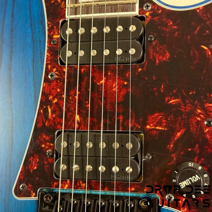 Ibanez Prestige RG653DX Electric Guitar w/ Case - Transparent Deep Blue Flat