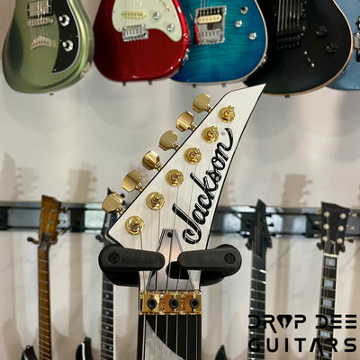 Jackson MJ Series Rhoads RR24MG Electric Guitar w/ Case - White with Black Pinstripes