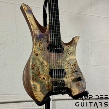 GV Guitars Syrius Headless Baritone Electric Guitar w/ Case - Natural