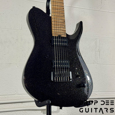 Balaguer USA Series Seraph Modern 7 Baritone 7-String Electric Guitar w/ Case (924) - Gloss Metallic Black