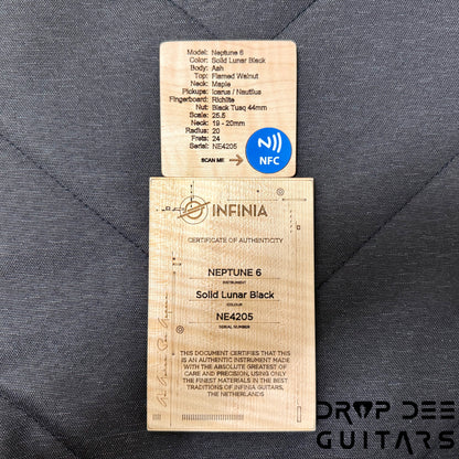 Infinia Neptune Headless Electric Guitar w/ Bag - Solid Lunar Black