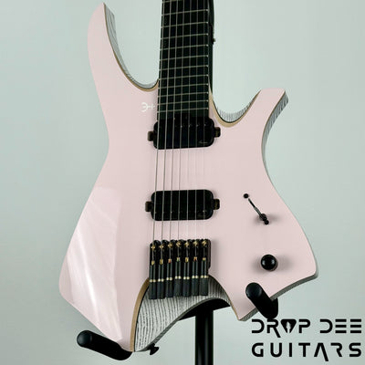 Infinia Neptune 7 Baritone Headless 7-String Electric Guitar w/ Bag - Shell Pink