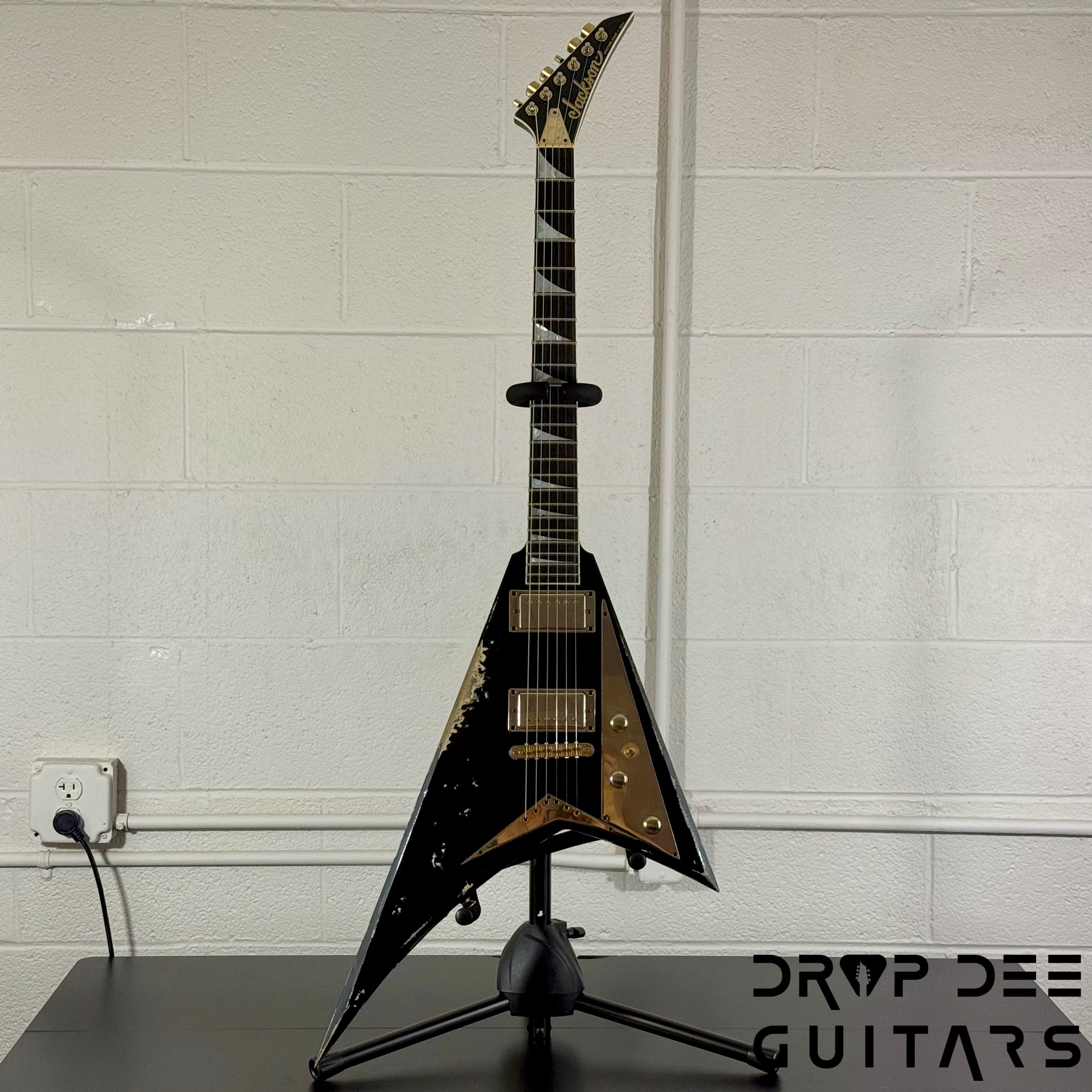 Jackson USA Custom Shop Special Edition Rhoads Electric Guitar w/ Case - Black Nitro Relic (Tour Heavy Relic)