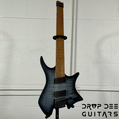 Strandberg Boden Original N2.7 7-String Multiscale Headless Electric Guitar w/ Bag - Black Denim Burst Satin