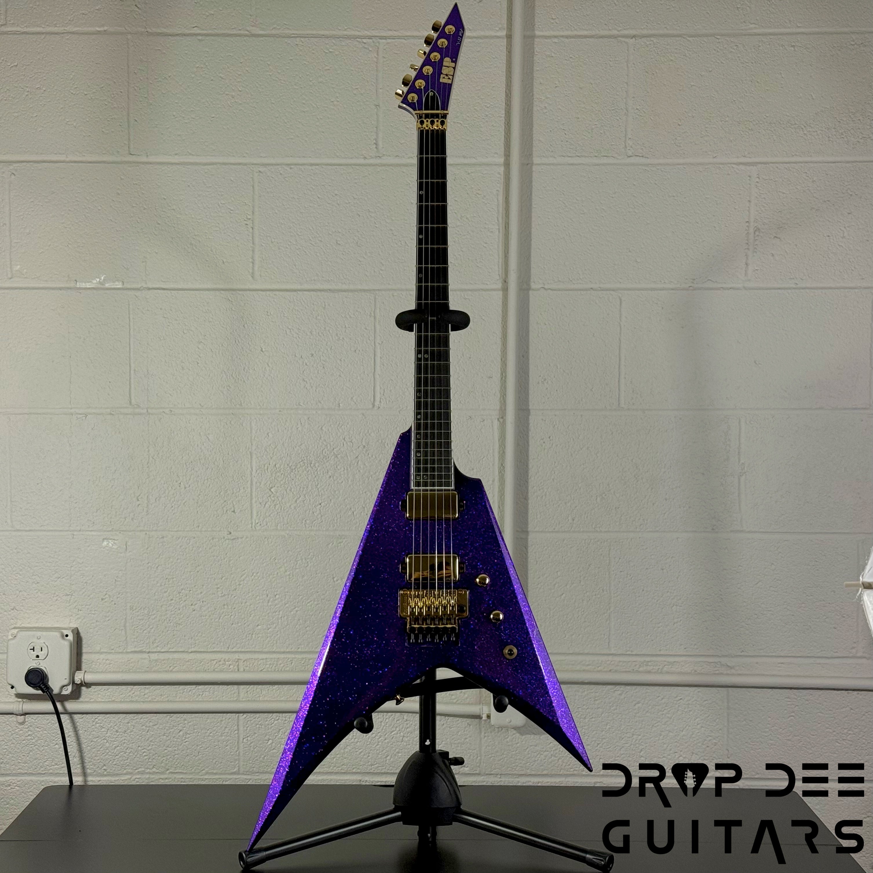 ESP USA V-II FR Electric Guitar w/ Case - Purple Sparkle