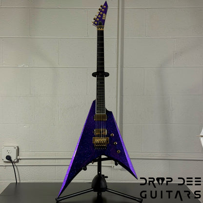 ESP USA V-II FR Electric Guitar w/ Case - Purple Sparkle