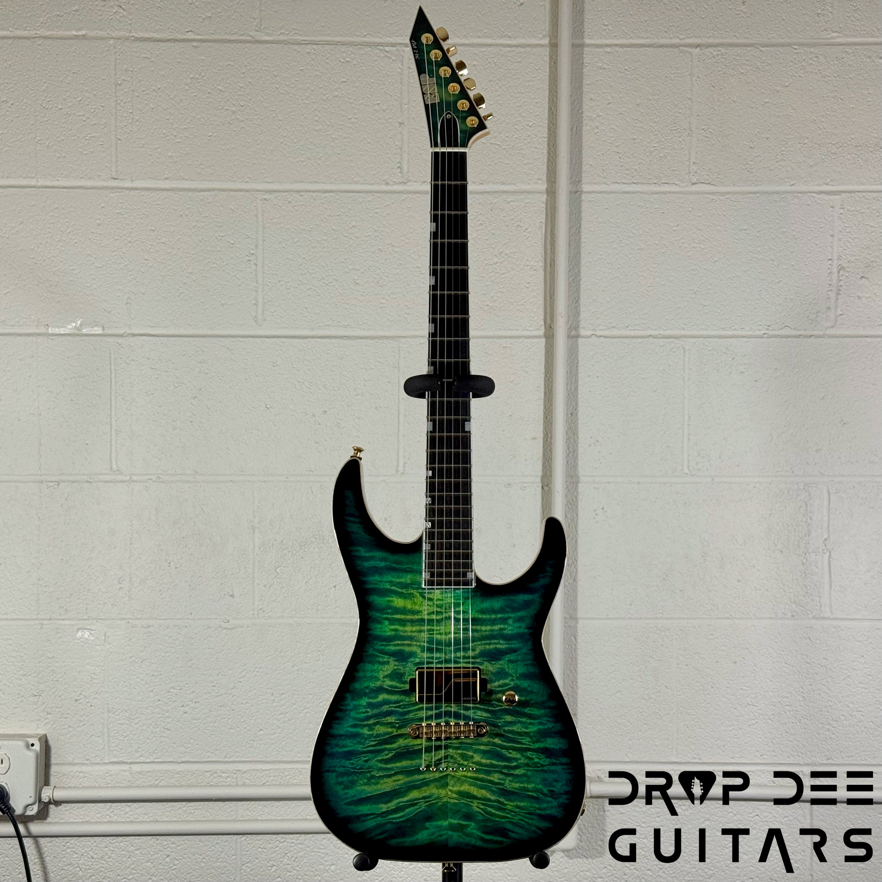 ESP USA M-I NTB NT Electric Guitar w/ Case - Dark Lime Sunburst