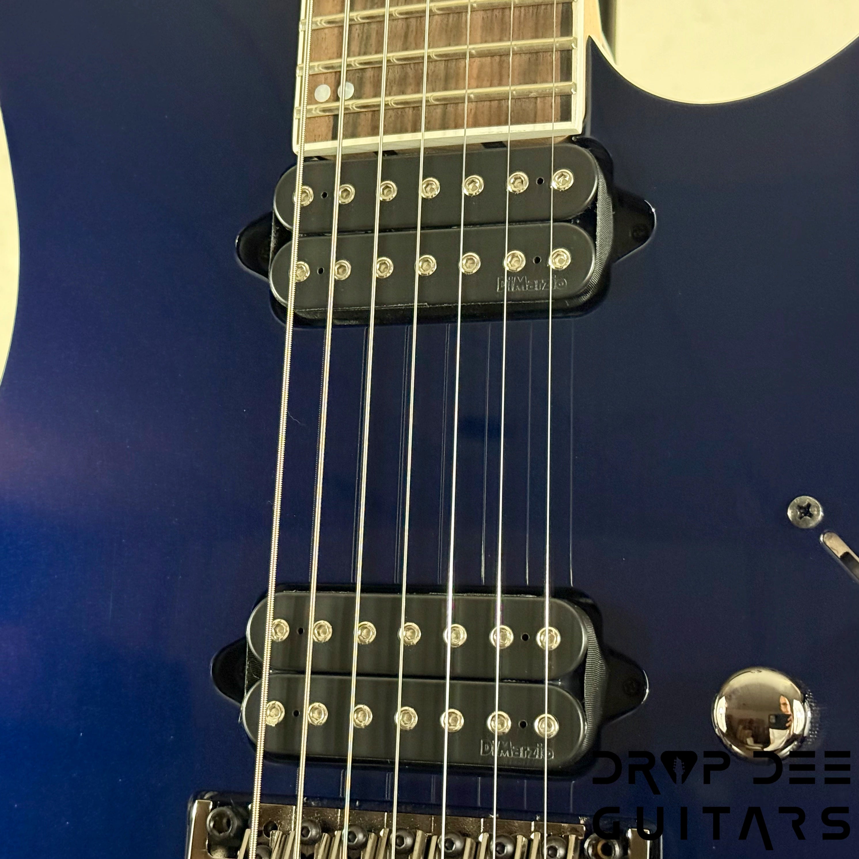 Ibanez Prestige RG2027XL Baritone 7-String Electric Guitar w/ Case - Dark Tide Blue