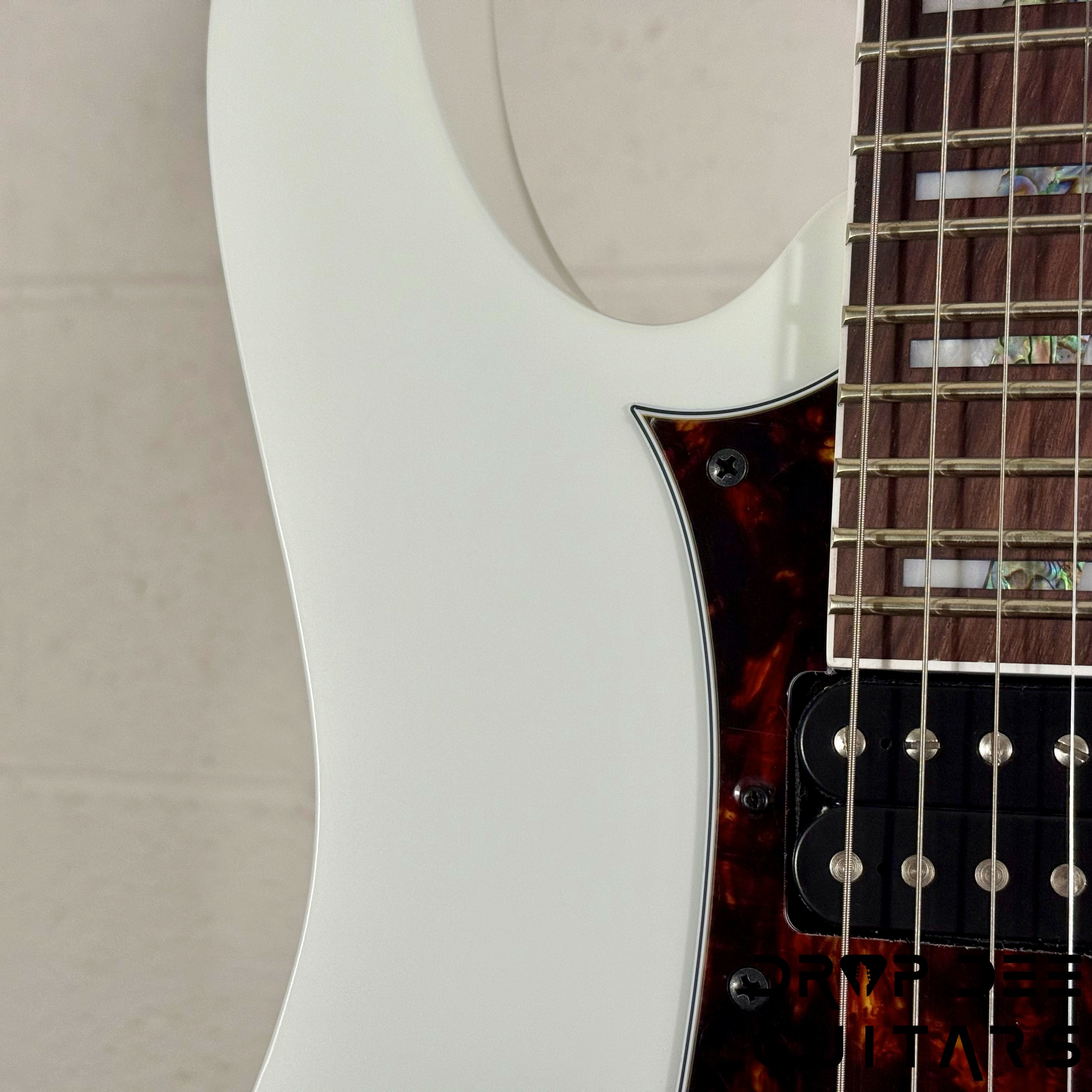 Ibanez Prestige RG653DX Electric Guitar w/ Case - White Flat