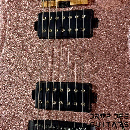 Balaguer USA Series Seraph Modern 7 Baritone 7-String Electric Guitar w/ Case (824) - Gloss Metallic Rose Gold