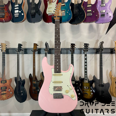 Schecter Custom Shop Traditional Wembley HSS Electric Guitar w/ Case - Shell Pink Aged Nitro
