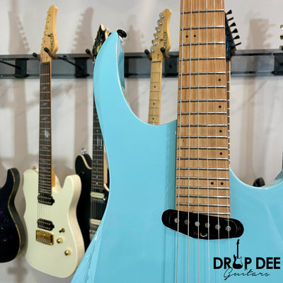 Balaguer Select Series Diablo Retro 27 FR Electric Guitar w/ Bag - Gloss Solid Cerulean Blue