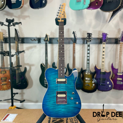Schecter USA Custom Shop PT Custom Electric Guitar w/ Case - Trans Sky Blue