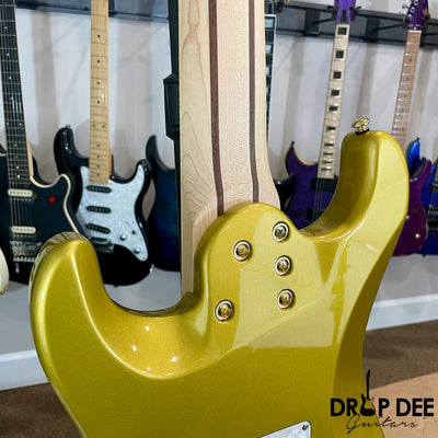 ESP LTD Javier Reyes Signature JRV-8 Baritone 8-String Electric Guitar w/ Case - Metallic Gold