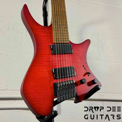 Strandberg Boden Original N2.7 7-String Multiscale Headless Electric Guitar w/ Bag - Sunset Coral Burst Satin