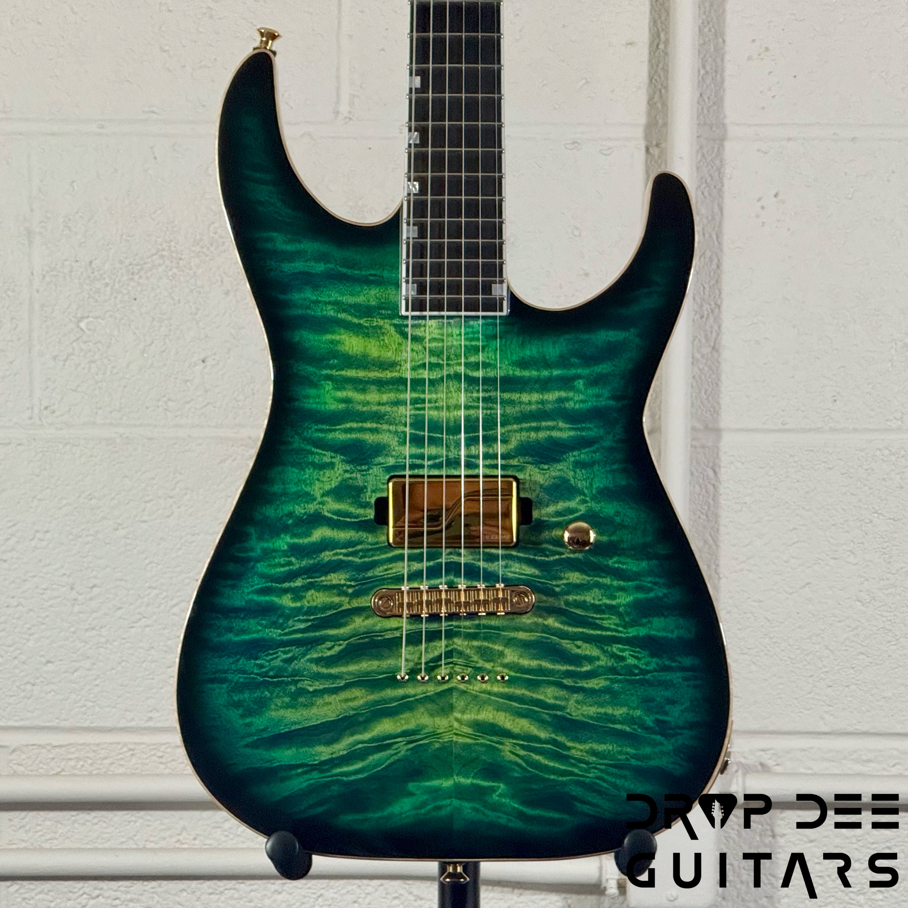 ESP USA M-I NTB NT Electric Guitar w/ Case - Dark Lime Sunburst