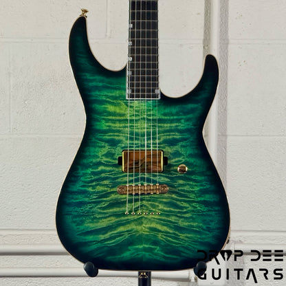 ESP USA M-I NTB NT Electric Guitar w/ Case - Dark Lime Sunburst