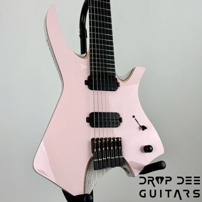 Infinia Neptune 7 Baritone Headless 7-String Electric Guitar w/ Bag - Shell Pink