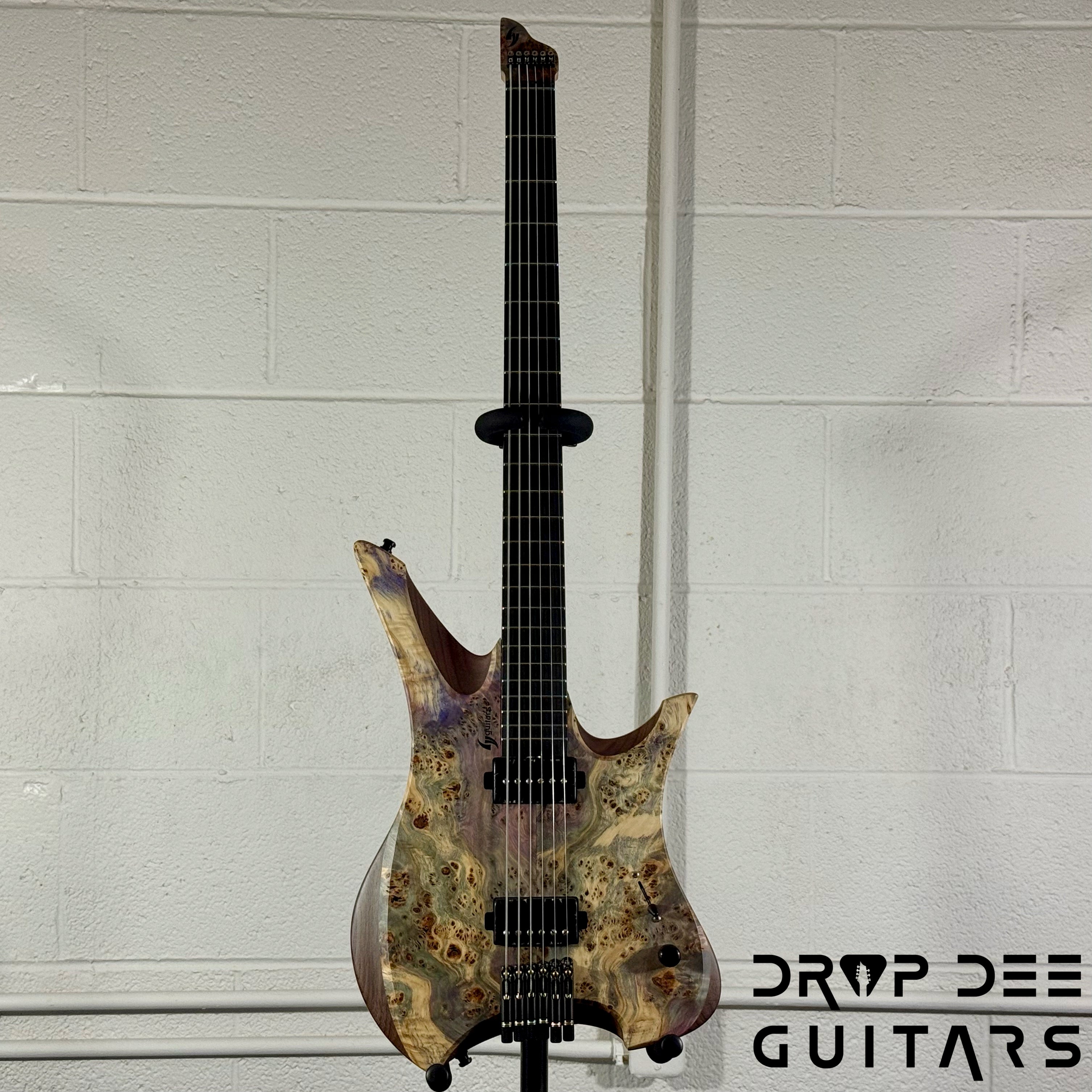 GV Guitars Syrius Headless Baritone Electric Guitar w/ Case - Natural