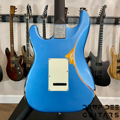 Schecter USA Custom Shop Nick Johnston Traditional Electric Guitar w/ Case - Lake Placid Blue over 3-Tone Sunburst (Heavy Relic)