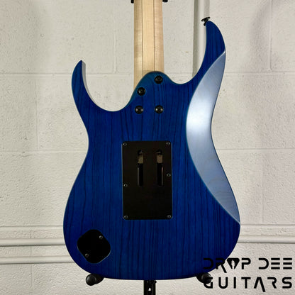 Ibanez Prestige RG653DX Electric Guitar w/ Case - Transparent Deep Blue Flat