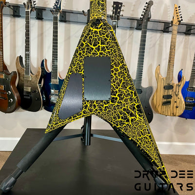 Jackson Custom Shop Randy Rhoads Electric Guitar w/ Case - Black w/ Yellow Crackle