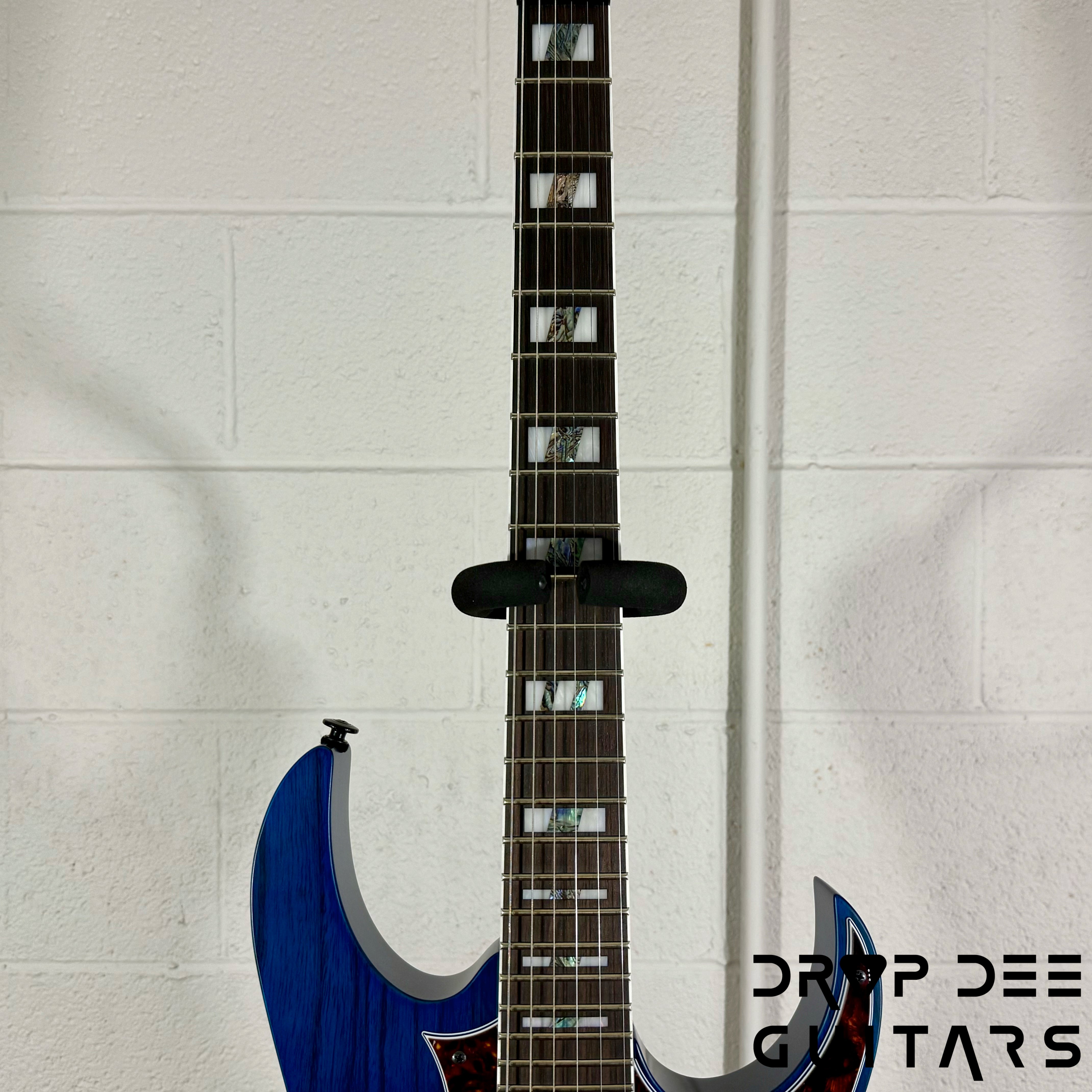 Ibanez Prestige RG653DX Electric Guitar w/ Case - Transparent Deep Blue Flat