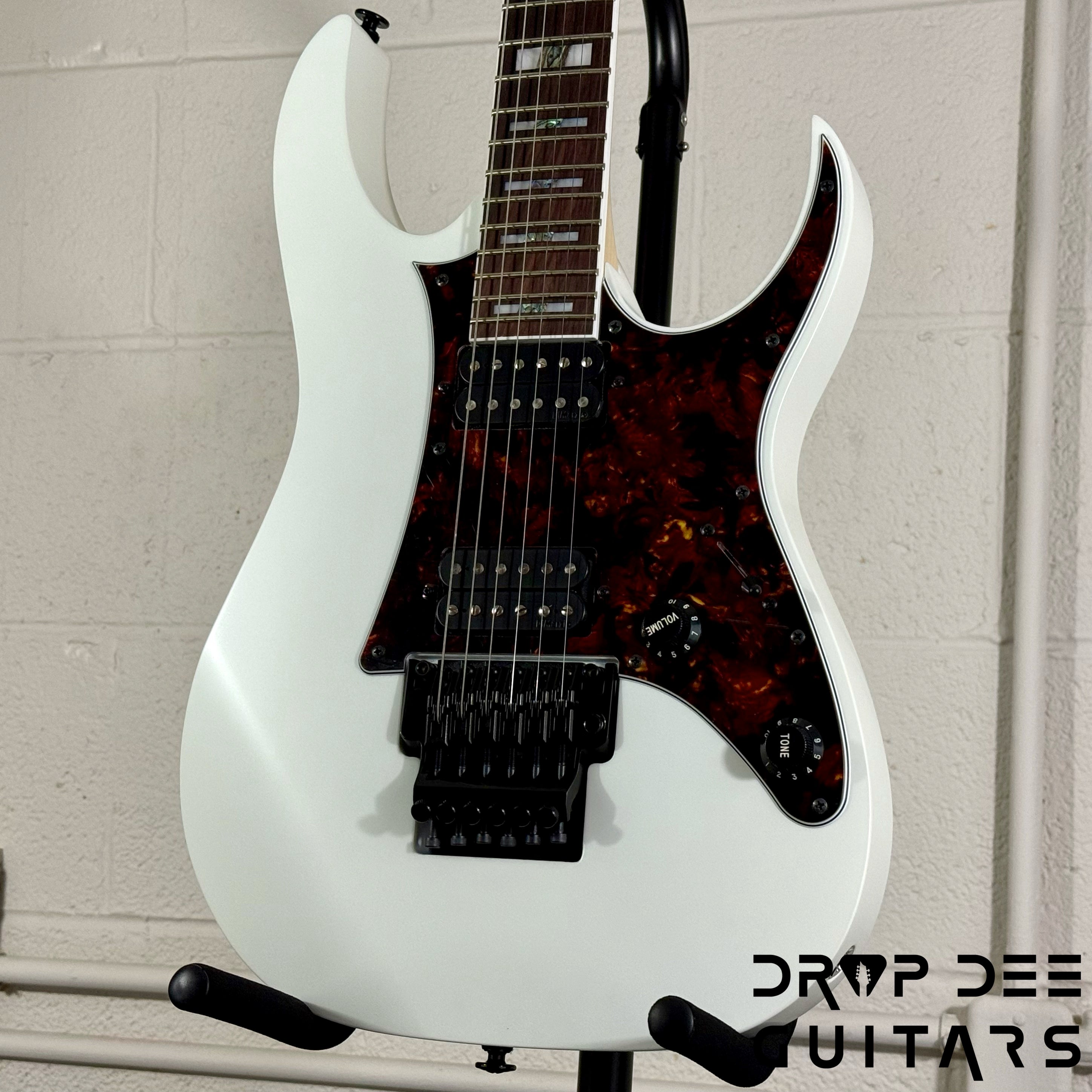 Ibanez Prestige RG653DX Electric Guitar w/ Case - White Flat