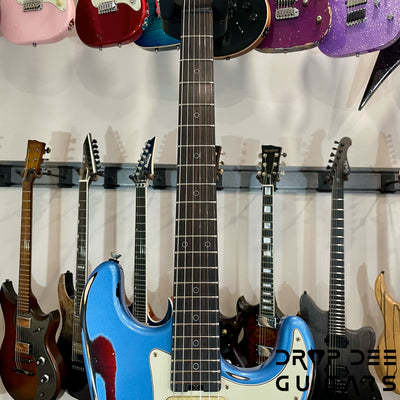 Schecter USA Custom Shop Nick Johnston Traditional Electric Guitar w/ Case - Lake Placid Blue over 3-Tone Sunburst (Heavy Relic)