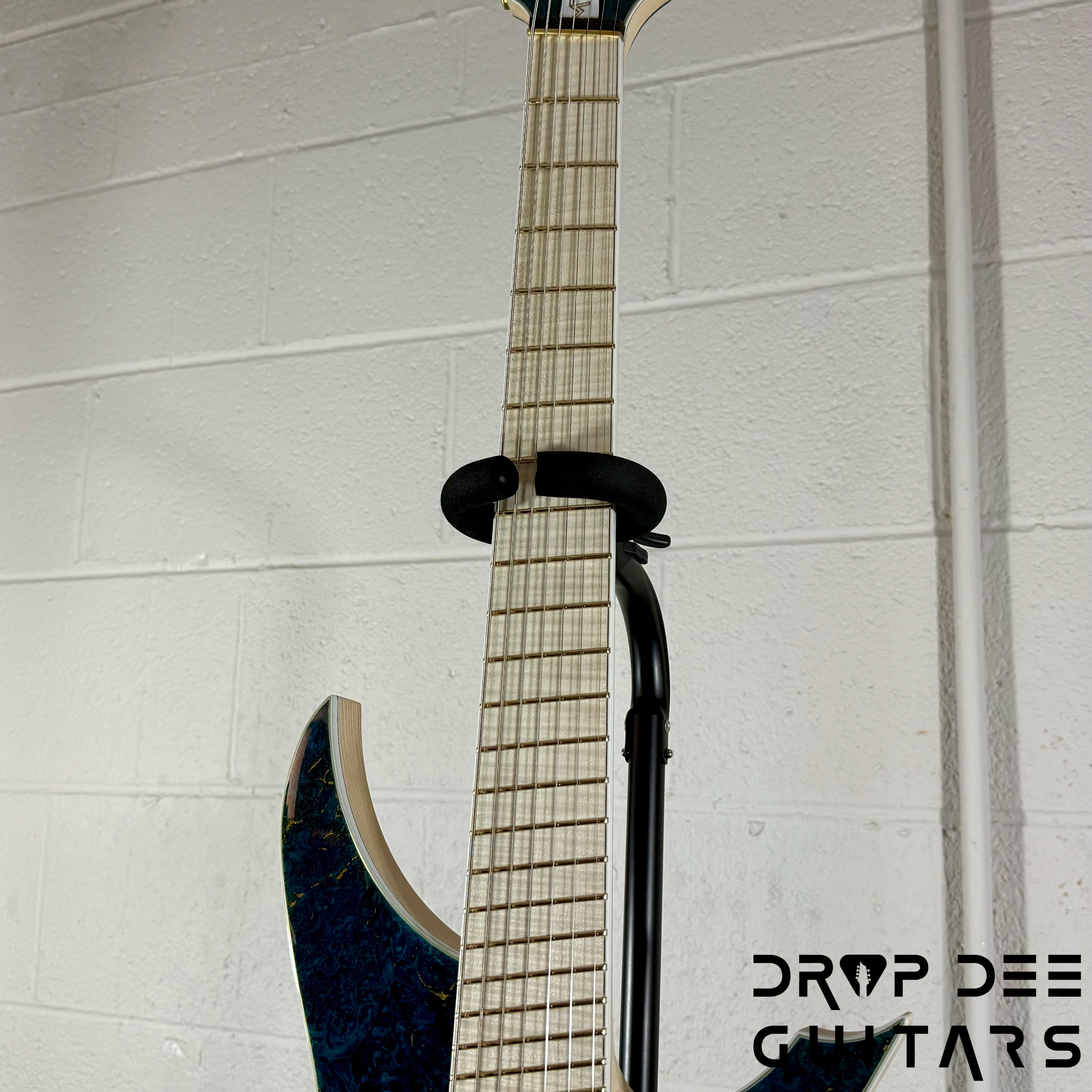MRK Custom Shop Apodis Multiscale 7-String Electric Guitar w/ Case - Blue w/ Gold Leaf