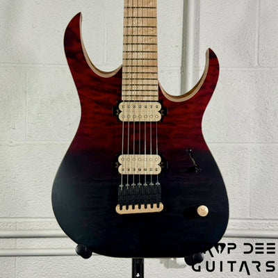 Mayones Duvell Elite 7 7-String Electric Guitar w/ Case - Red/Black Fade
