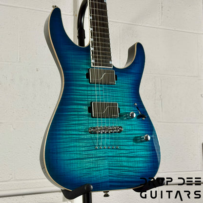 ESP USA M-II NTB NT Electric Guitar w/ Case - Aqua Marine Sunburst