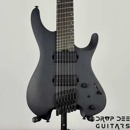 Ibanez Standard QX527B 7-String Headless Electric Guitar w/ Bag - Weathered Black