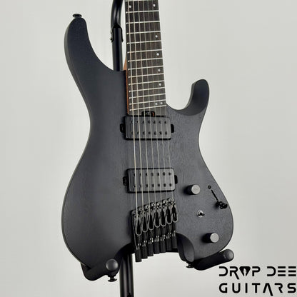 Ibanez Standard QX527B 7-String Headless Electric Guitar w/ Bag - Weathered Black