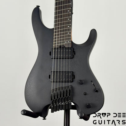 Ibanez Standard QX527B 7-String Headless Electric Guitar w/ Bag - Weathered Black