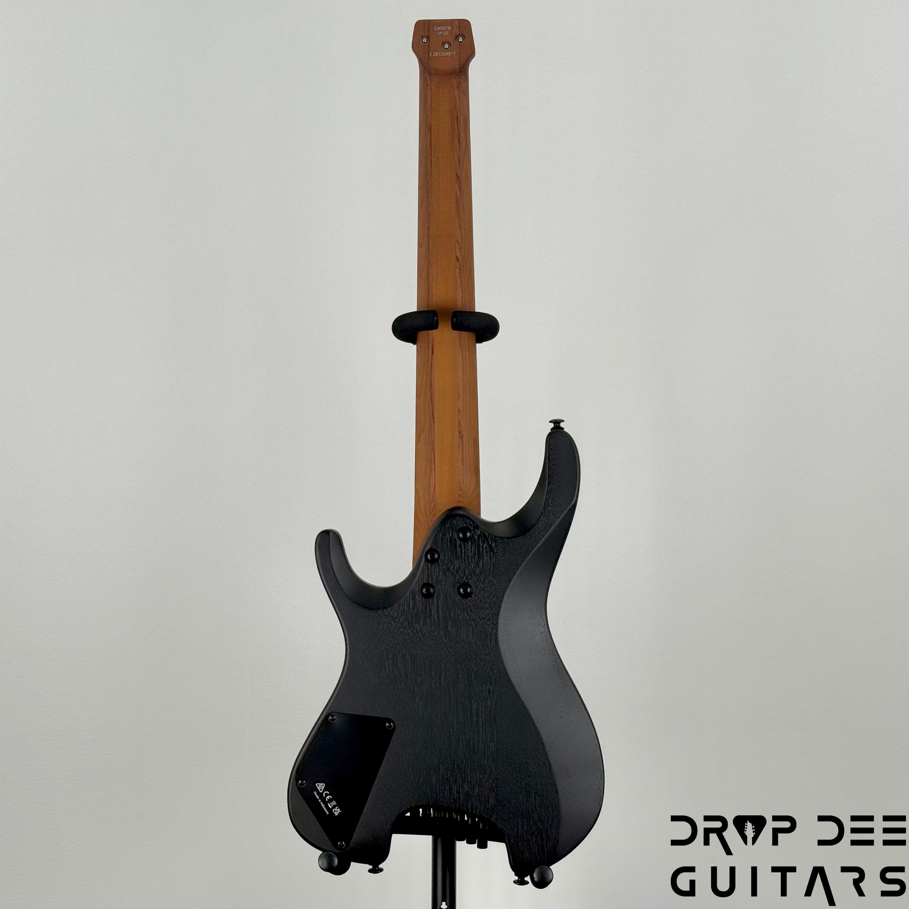 Ibanez Standard QX527B 7-String Headless Electric Guitar w/ Bag - Weathered Black