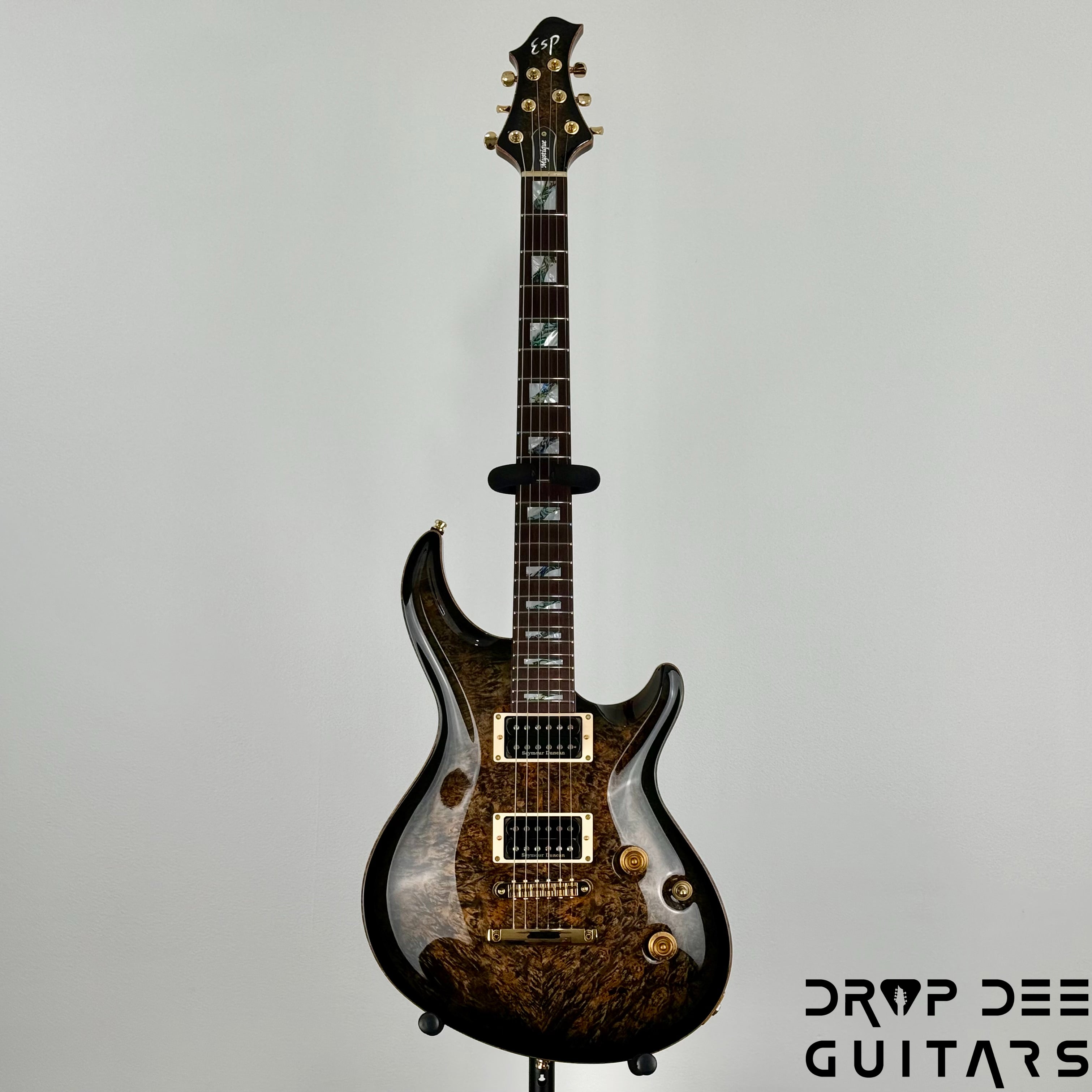 ESP Original Series Mystique CTM Electric Guitar w/ Case - Reptile Black Burst