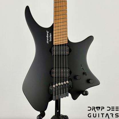 Strandberg Boden Standard N2.6T Tremolo Multiscale Headless Electric Guitar w/ Bag - Black Satin Metallic