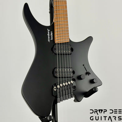 Strandberg Boden Standard N2.6T Tremolo Multiscale Headless Electric Guitar w/ Bag - Black Satin Metallic