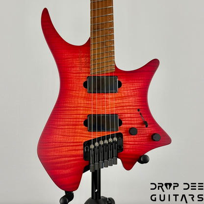 Strandberg Boden Original N2.6T Tremolo Multiscale Headless Electric Guitar w/ Bag - Sunset Coral Burst Satin