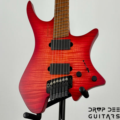 Strandberg Boden Original N2.6T Tremolo Multiscale Headless Electric Guitar w/ Bag - Sunset Coral Burst Satin