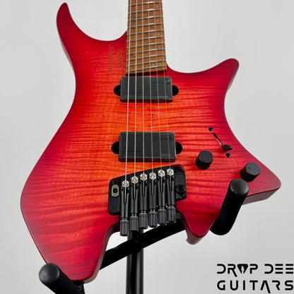 Strandberg Boden Original N2.6T Tremolo Multiscale Headless Electric Guitar w/ Bag - Sunset Coral Burst Satin